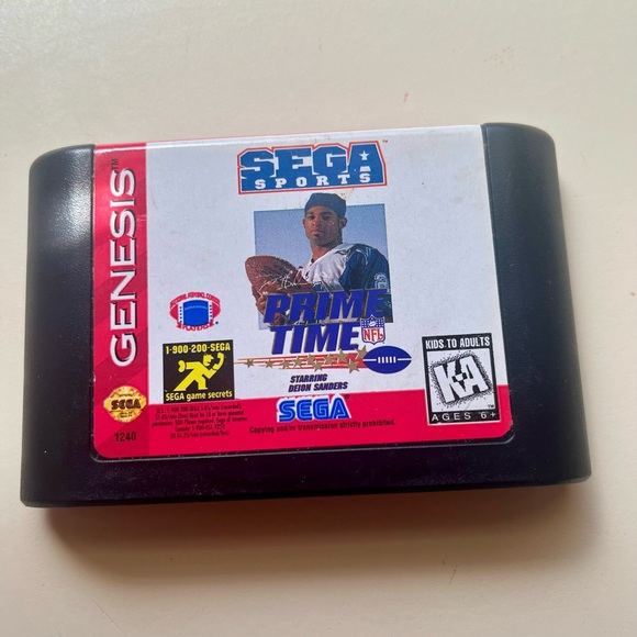 Sega Genesis Sports starring Deion Sanders Prime Time Football Game Cartridge - Picture 6 of 6